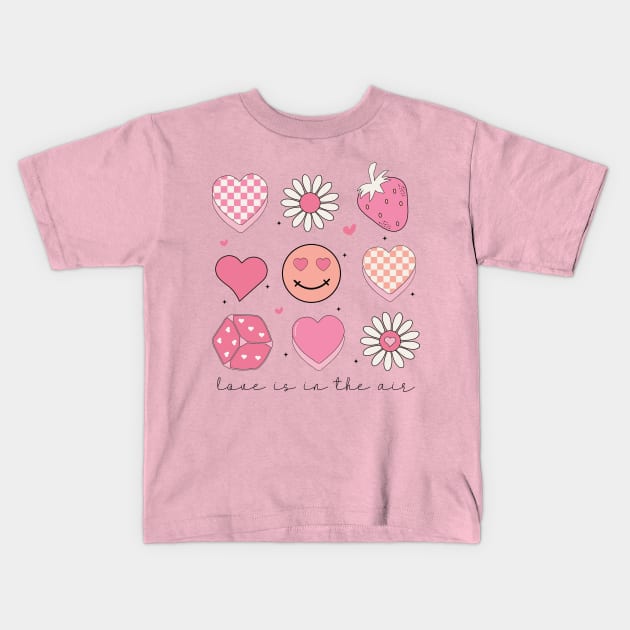 Valentine Hearts Kids T-Shirt by matcorral